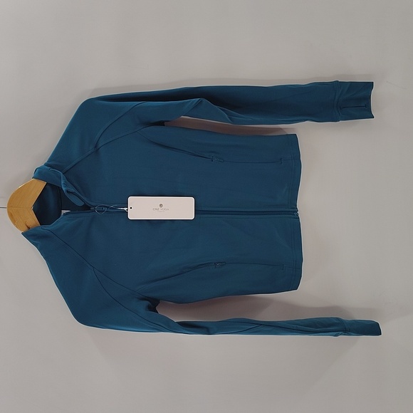 CRZ YOGA Zip Up Cropped Jacket Green Jade Size Small NWT Long Sleeve - Picture 1 of 9